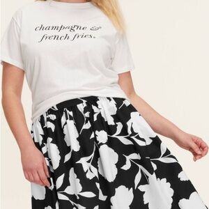Women's Classic Rose Volume Midi Skirt - kate spade new york Black/Cream Small